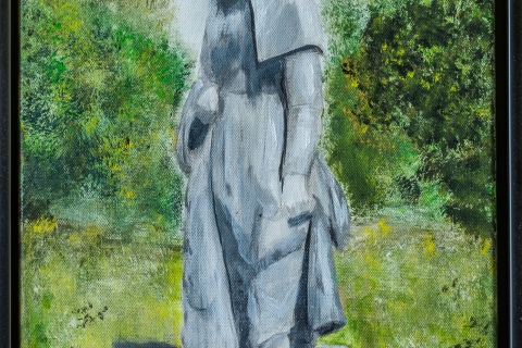 Statue-Begijntje-Acrylic-on-canvas-30x40-cm