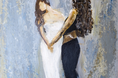 Dancing-women-Acrylic-on-wood-30x25-cm