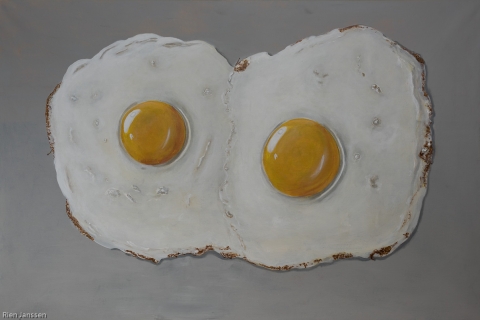 Fried-eggs-Acrylic-on-canvas-100x150-cm