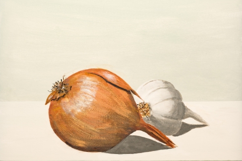 Onion-and-garlic-Acrylic-on-canvas-50x50-cm